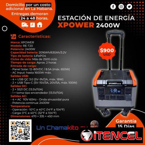 ⚡2400W⚡ ESTACIÓN DE ENERGÍA PORTÁTIL XPOWER RE-T20 2400W. MENSAJERÍA CON FACTURA Y GARANTÍA. TLF 54833699