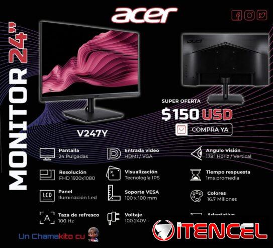 💲150💲MONITOR ACER 24″ 100HZ 1MS 1080P. NUEVO Y SELLADO EN. CAJA. TLF 54833699