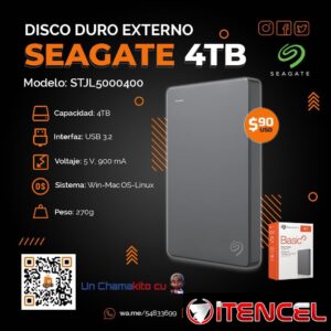 📦 90 📦 EXTERNO SEAGATE 4TB USB 3.1. NUEVO Y SELLADO EN CAJA. TLF 54823699
