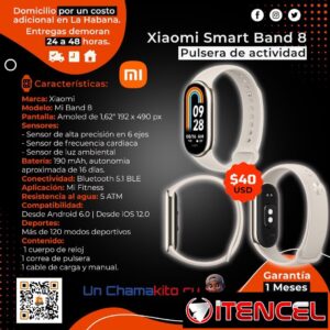 🎁 40 USD 🎁 XIAOMI MI BAND 8. MENSAJERÍA CON FACTURA Y GARANTÍA. TLF 54833699