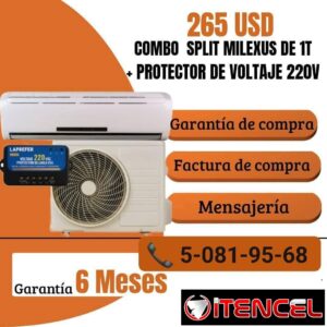 Split milexus de 1TONELADA +PROTECTOR DE VOLTAJE NUEVO EN SU CAJA 📦 con garantía y factura a su nombre