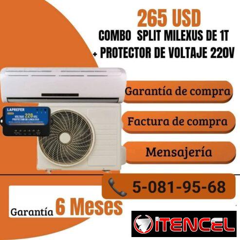 Split milexus de 1TONELADA +PROTECTOR DE VOLTAJE NUEVO EN SU CAJA 📦 con garantía y factura a su nombre