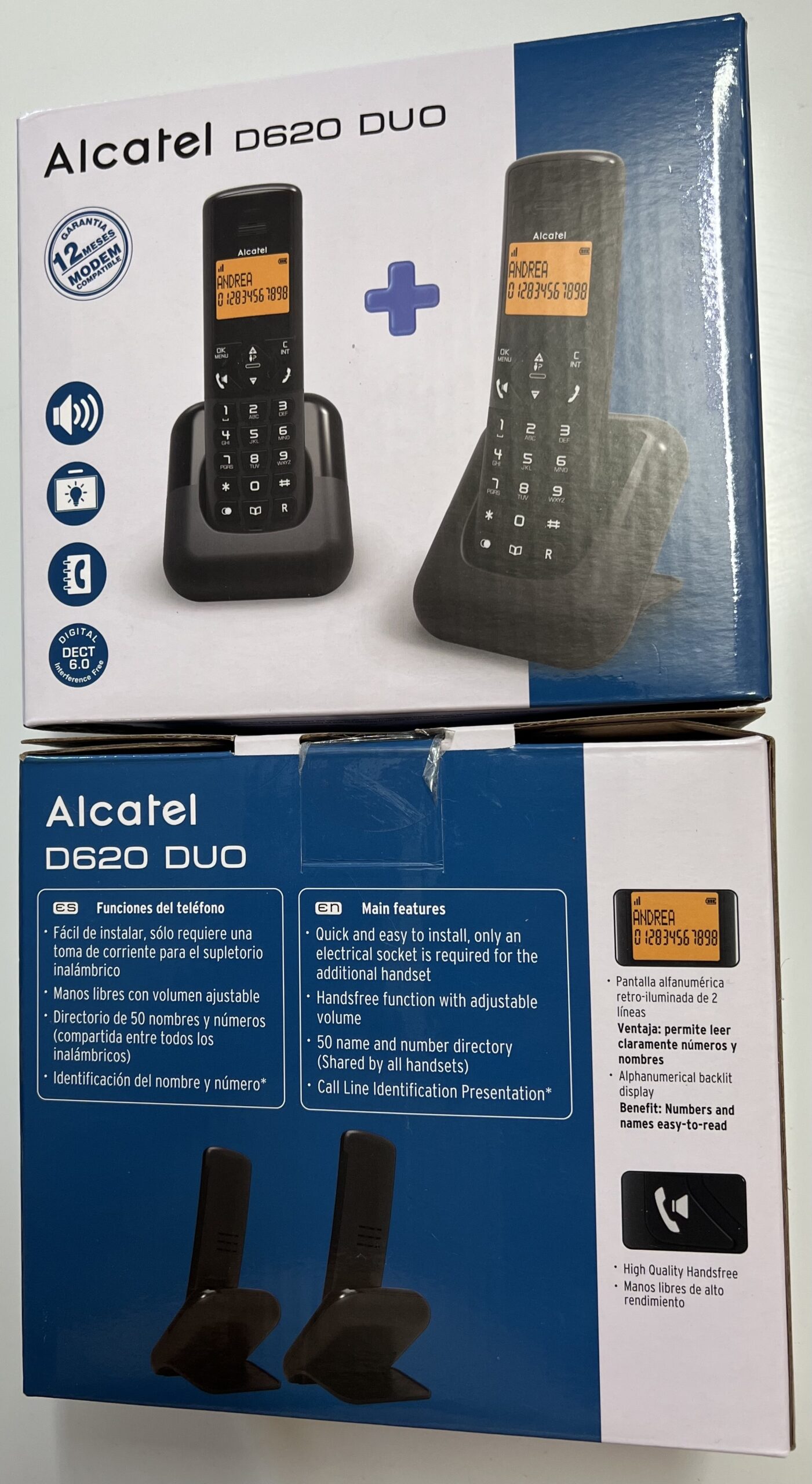 Teléfono inalámbrico ALCATEL de dos bases New en caja a estrenar con sus baterías recargables !!!