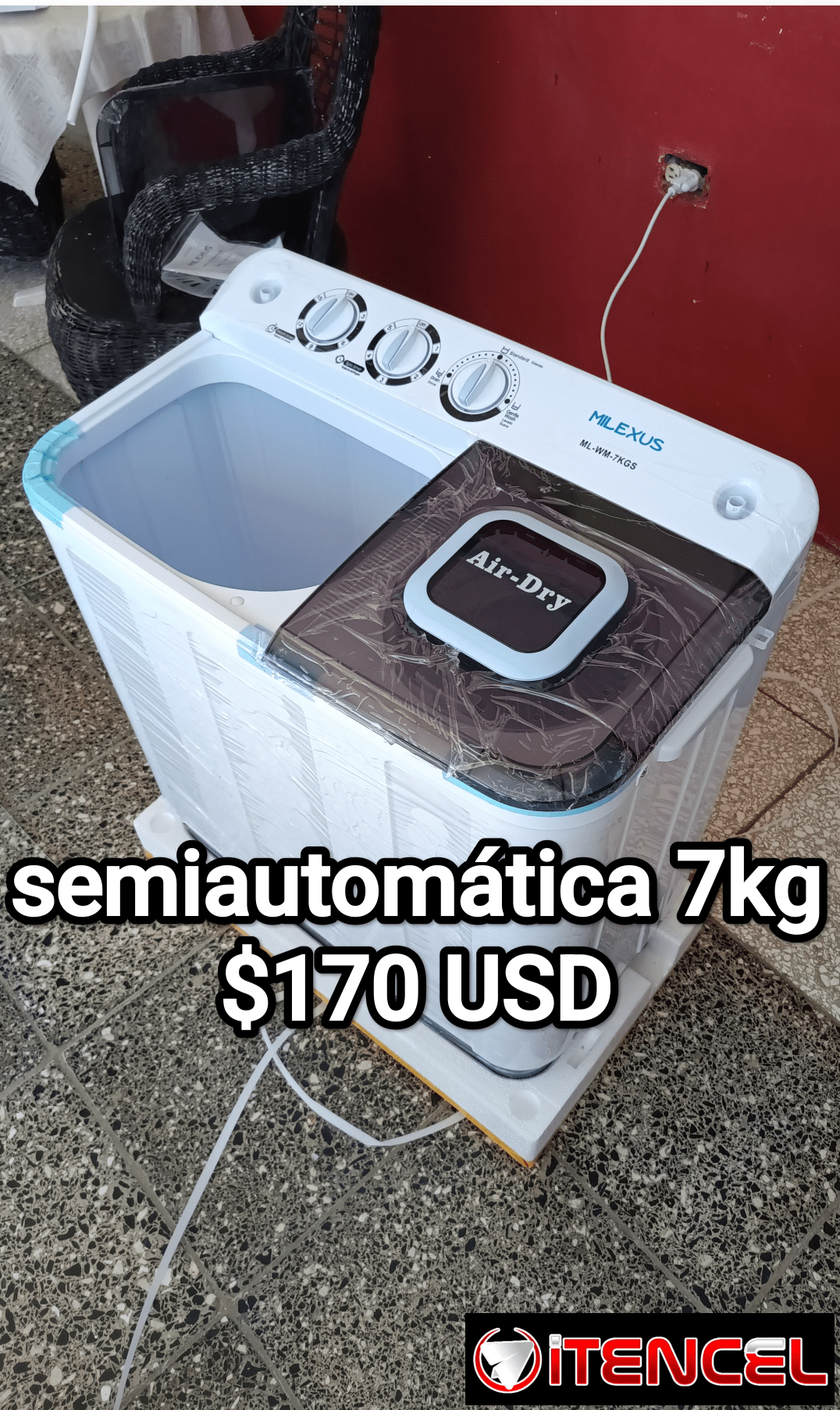 Lavadora semiautomática milexus 7kg