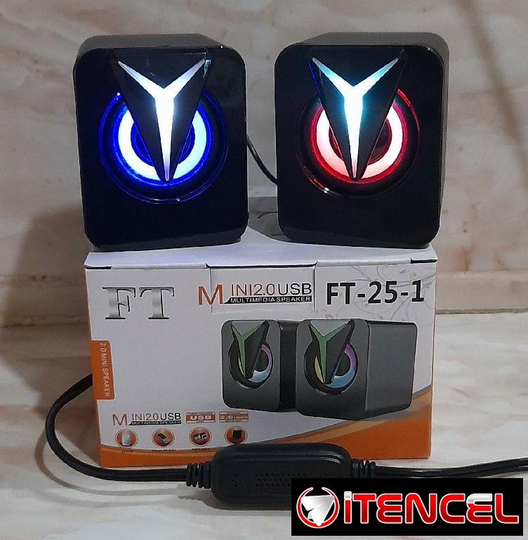 Bocinas RGB para PC con control de volumen y salida Jack 3.5mm y USB