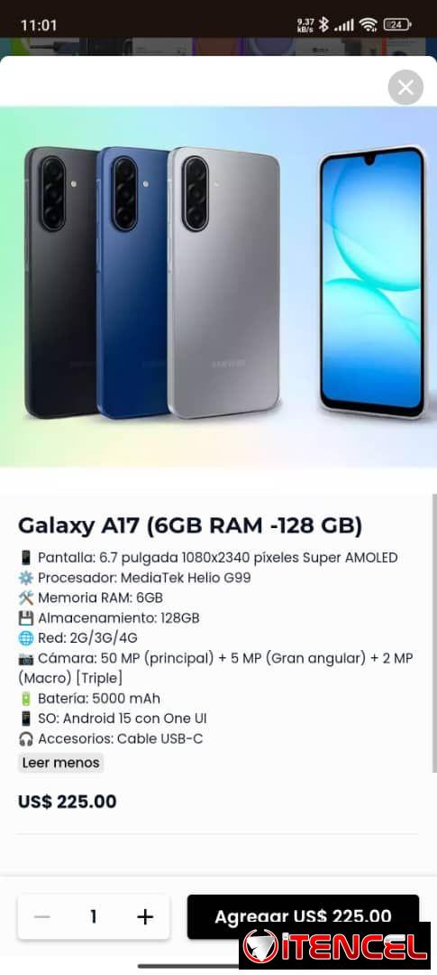 Samsung f15 5g y A17 4/128 , 6/128 y 8/256 gb mas caragador y garantia 30 dias somos tienda fisica. 50755485