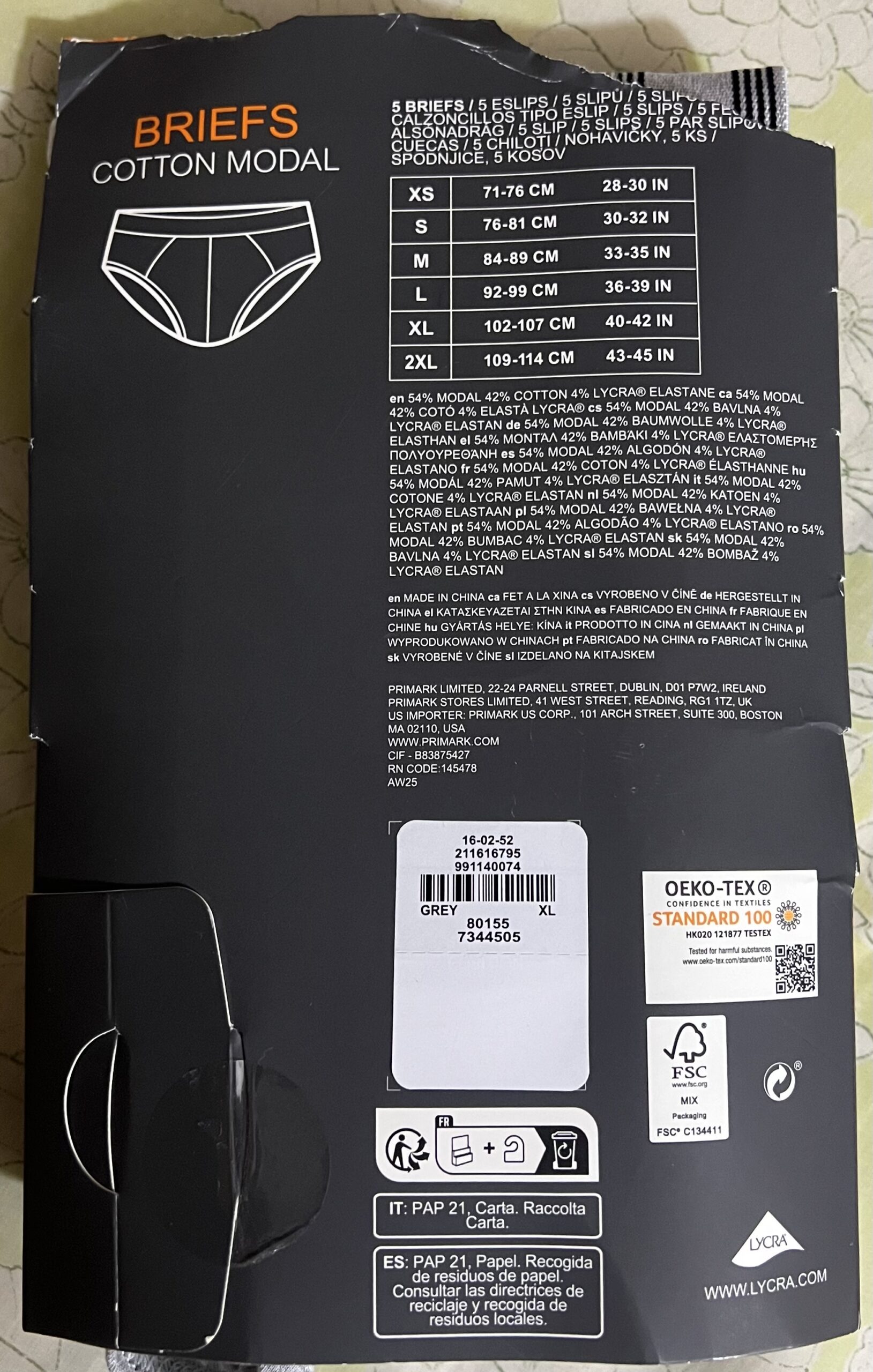 Calzoncillos atléticos de calidad ! talla XL pack de 5