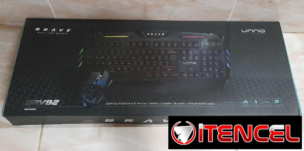 Kit Teclado y Mouse Gaming de cable con sistema RGB retroiluminado marca BRAVE