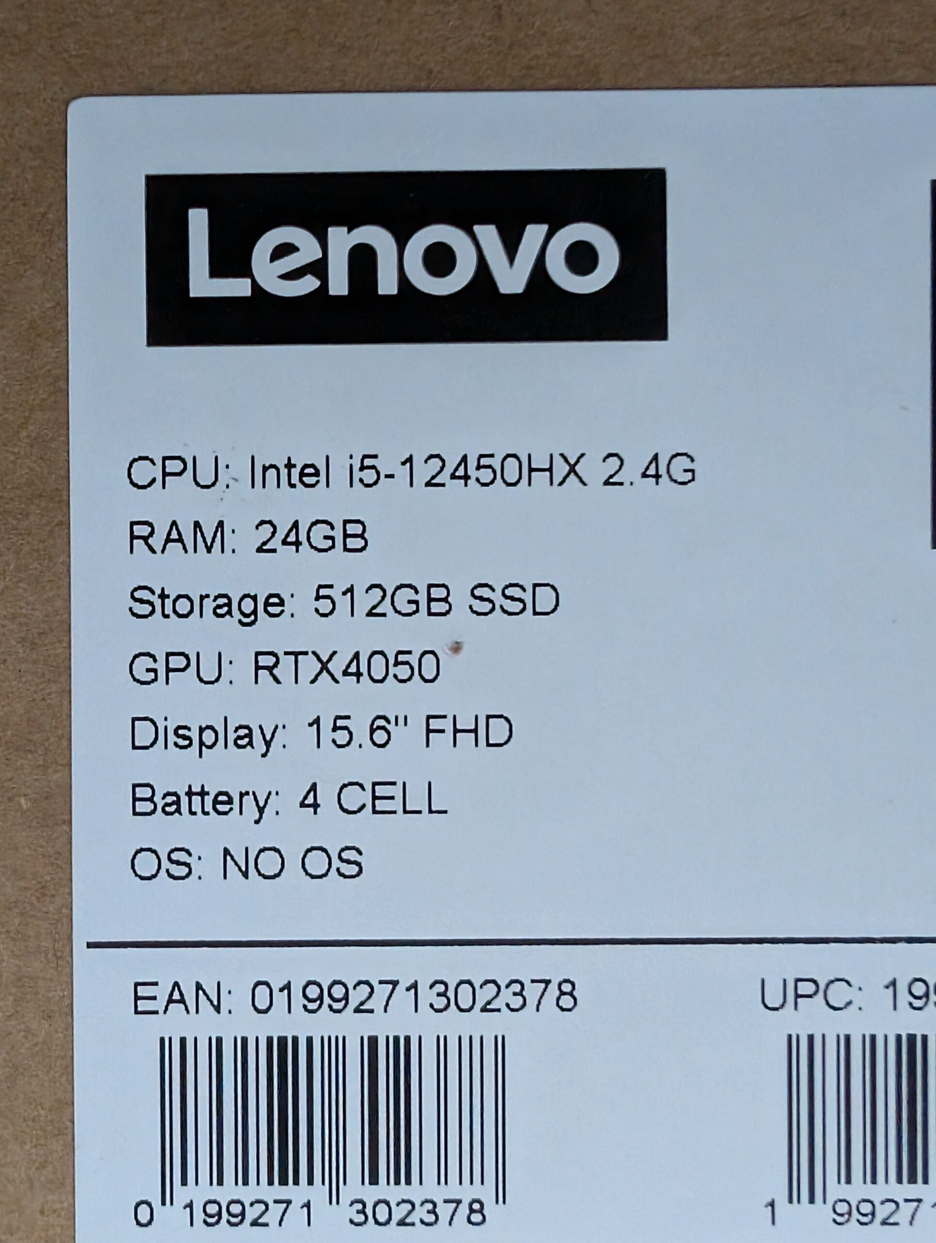 Lapto/Portatil Lenovo RTX 4050 24GB RAM- 512GB SSD i5-12na