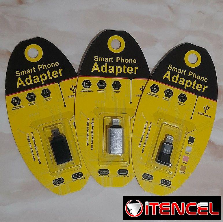 Adaptador Jack 3.5 mm y OTG metálicos para iPhone, Tipo C y V8 con diferentes salidas