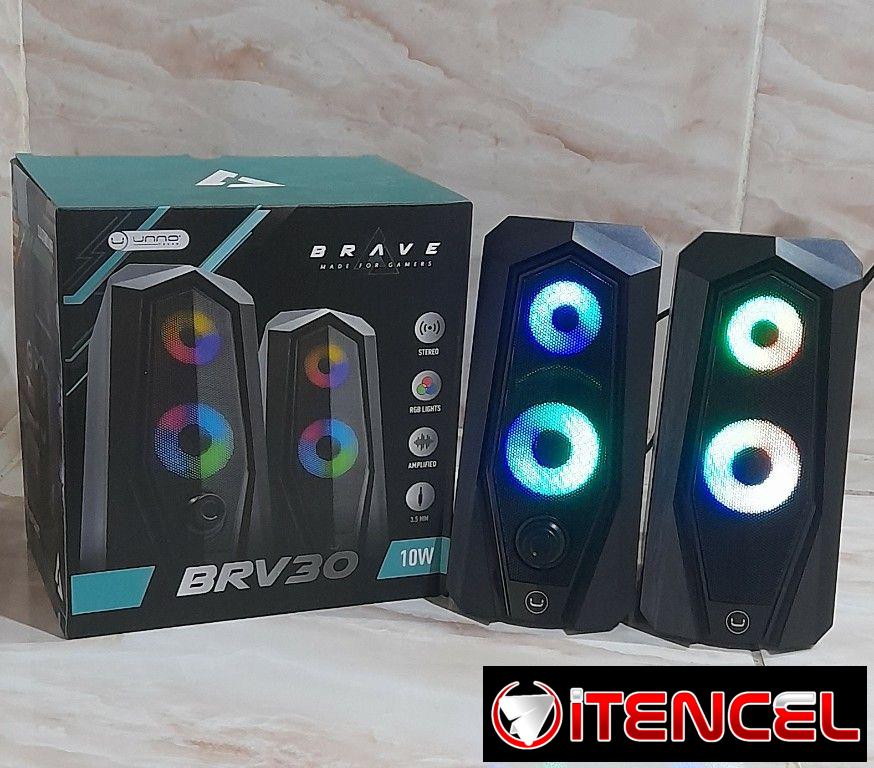 Bocinas RGB para PC con control de volumen y salida Jack 3.5mm y USB