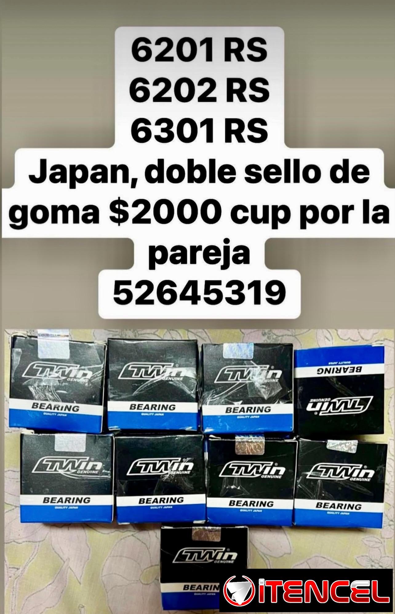 Rodamientos, Genuine, Calidad Japan 6201 2RS, 6202 2RS y 6301 2RS