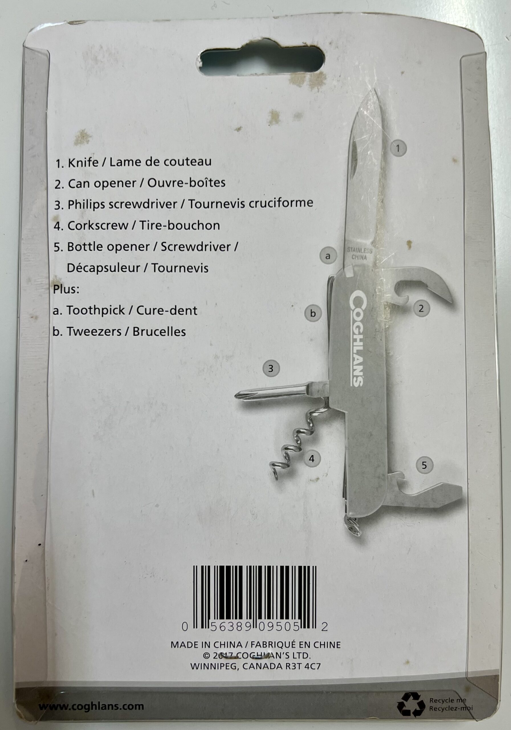 Cuchilla multifuncional de acero inoxidable con 5 funciones new en su estuche a estrenar !!!