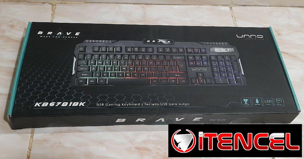 Teclado Gaming de cable con sistema RGB retroiluminado marca BRAVE
