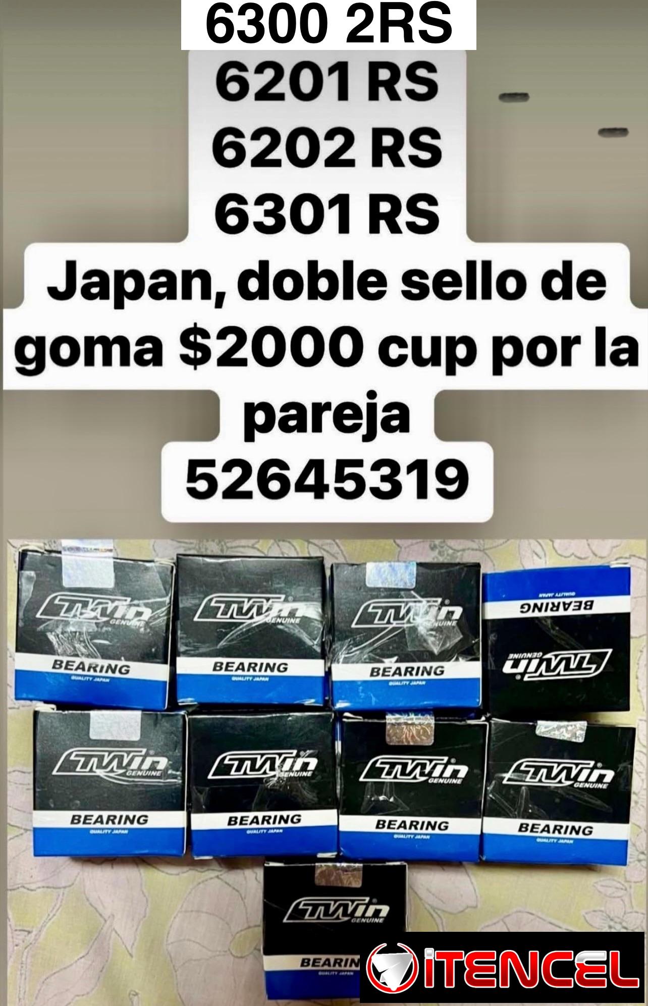 Rodamientos, Genuine, Calidad Japan 6201 2RS, 6202 2RS, 6300 2RS y 6301 2RS