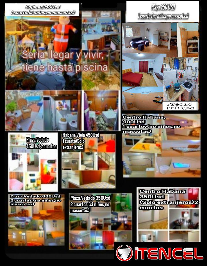 ‼️OFERTA DE RENTAS EN TODA LA HABANA ‼️ 👌🏽Todas están totalmente equipadas,climatizadas, agua fría y caliente,algunas tienen hasta