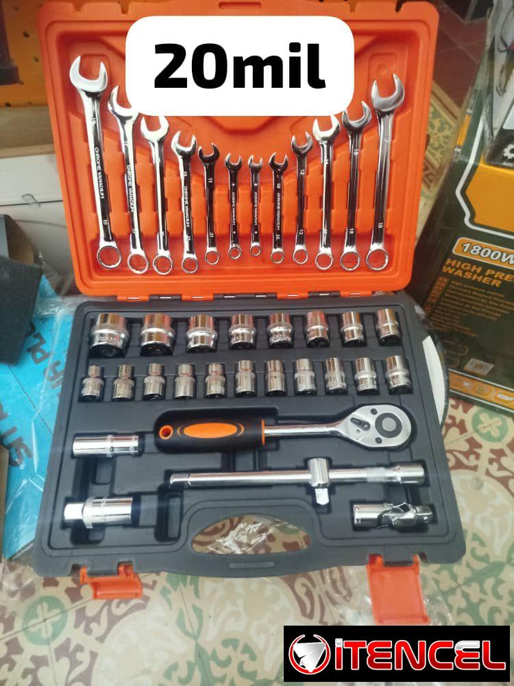 Pulidoras , juego de llaves de 12 , juego de cubo grande y chiquito. Todos los precios son reales