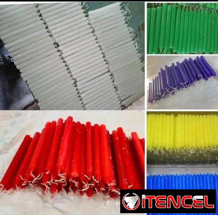 Velas artesanales de parafina de 15cm de largo por 1.5 de ancho