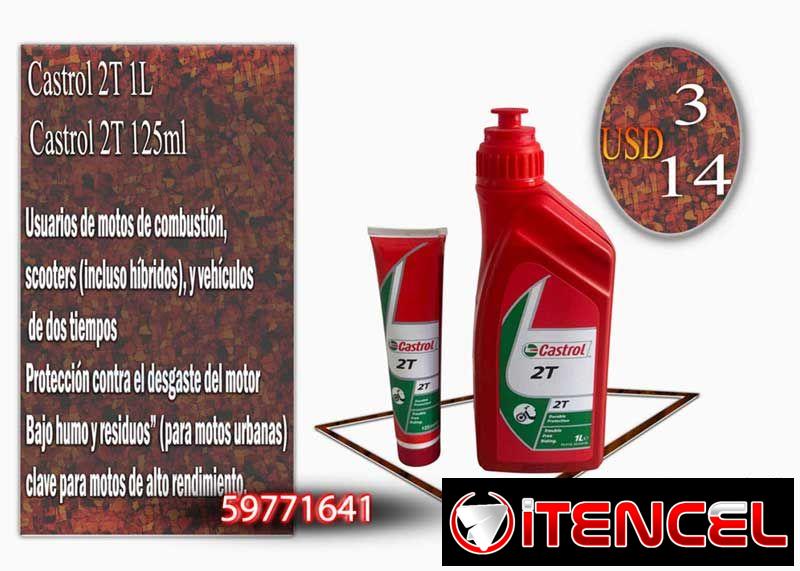 Protección premium para tu motor. Aceite Castrol para motores de 2 tiempos calidad reconocida. 3 USD aceite Castrol 2t 125mL model