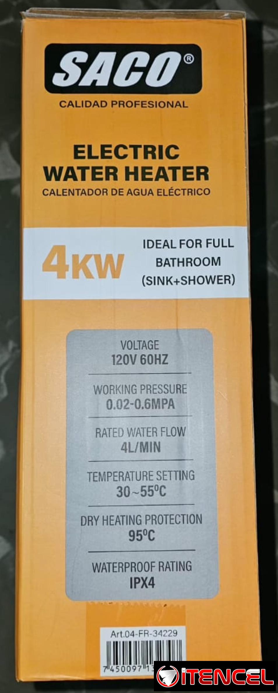 Calentador de línea instantáneo de 110volt Marca SACO + Ducha, brecker y latiguillo incluidos !!! y control remoto !