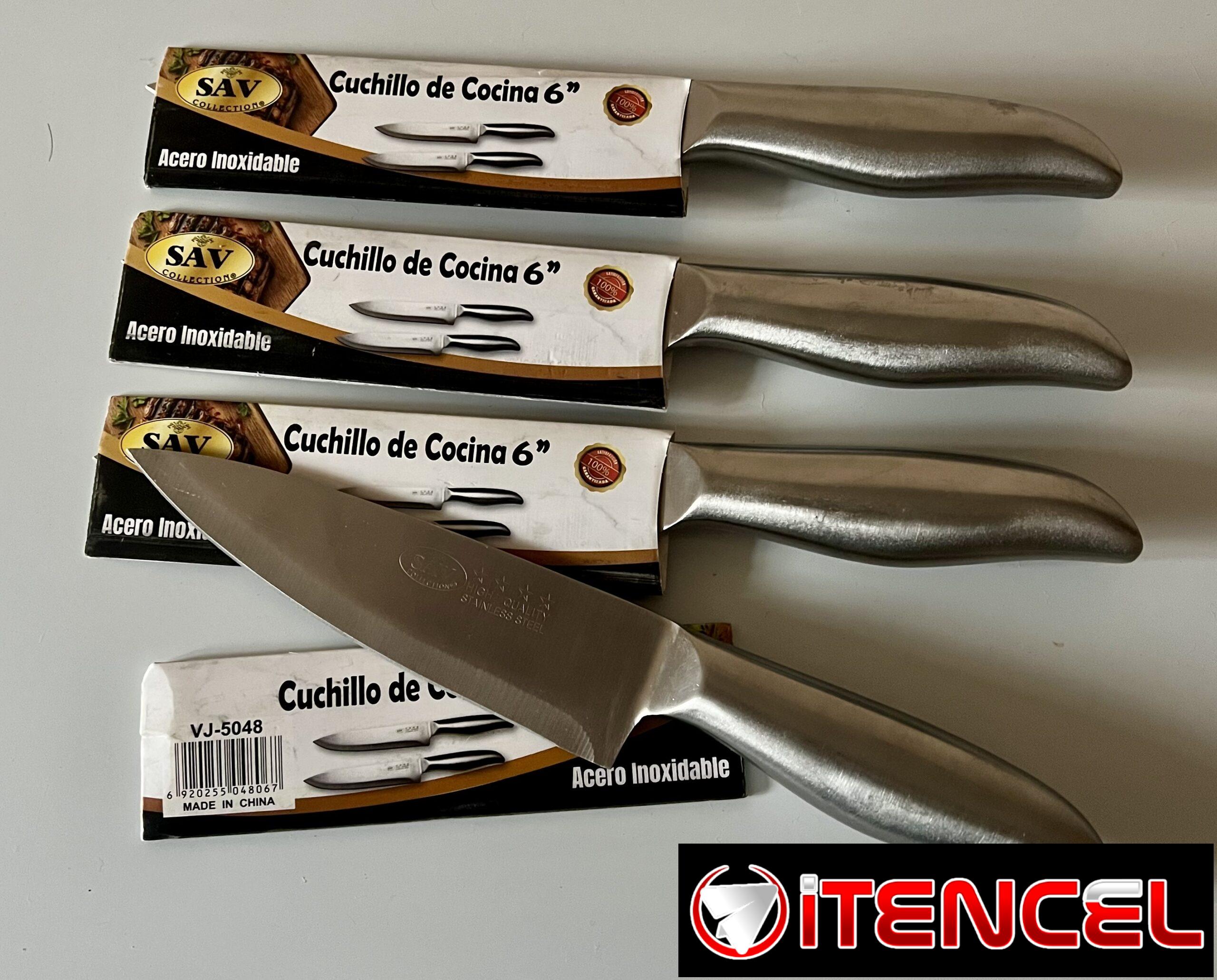 Cuchillo de cocina todo de Acero inoxidable 6” buena calidad