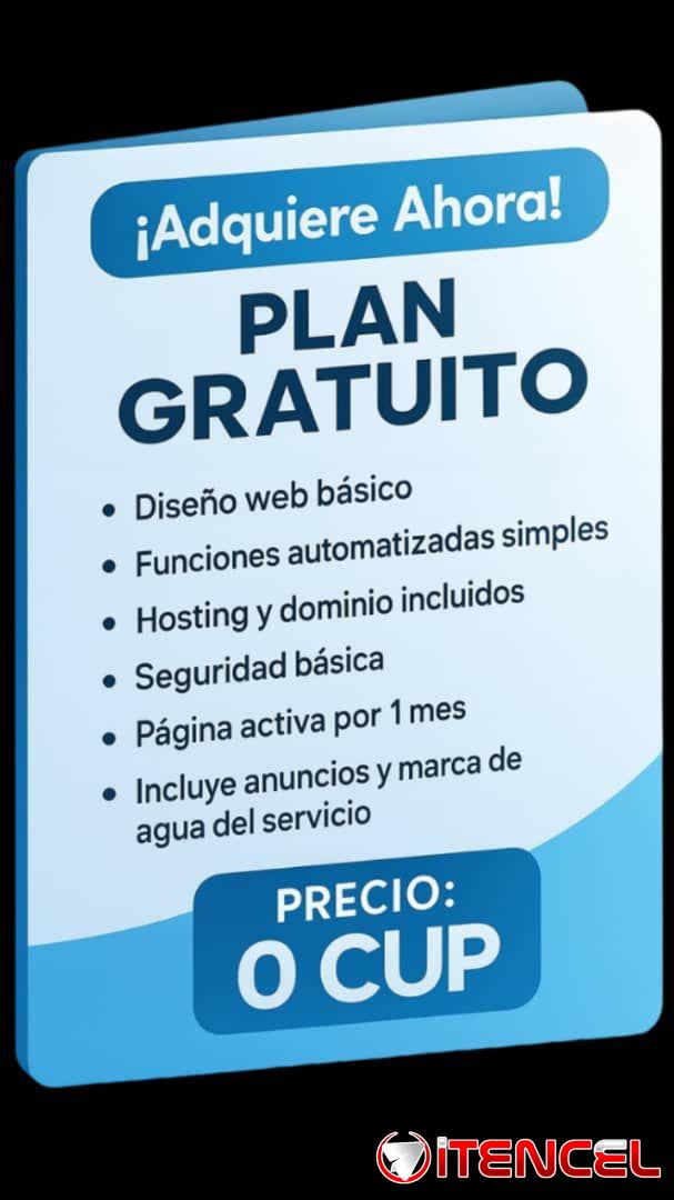Creación de páginas webs a negocios cubanos desde un plan gratuito hasta una oferta de solo 3700 cup …