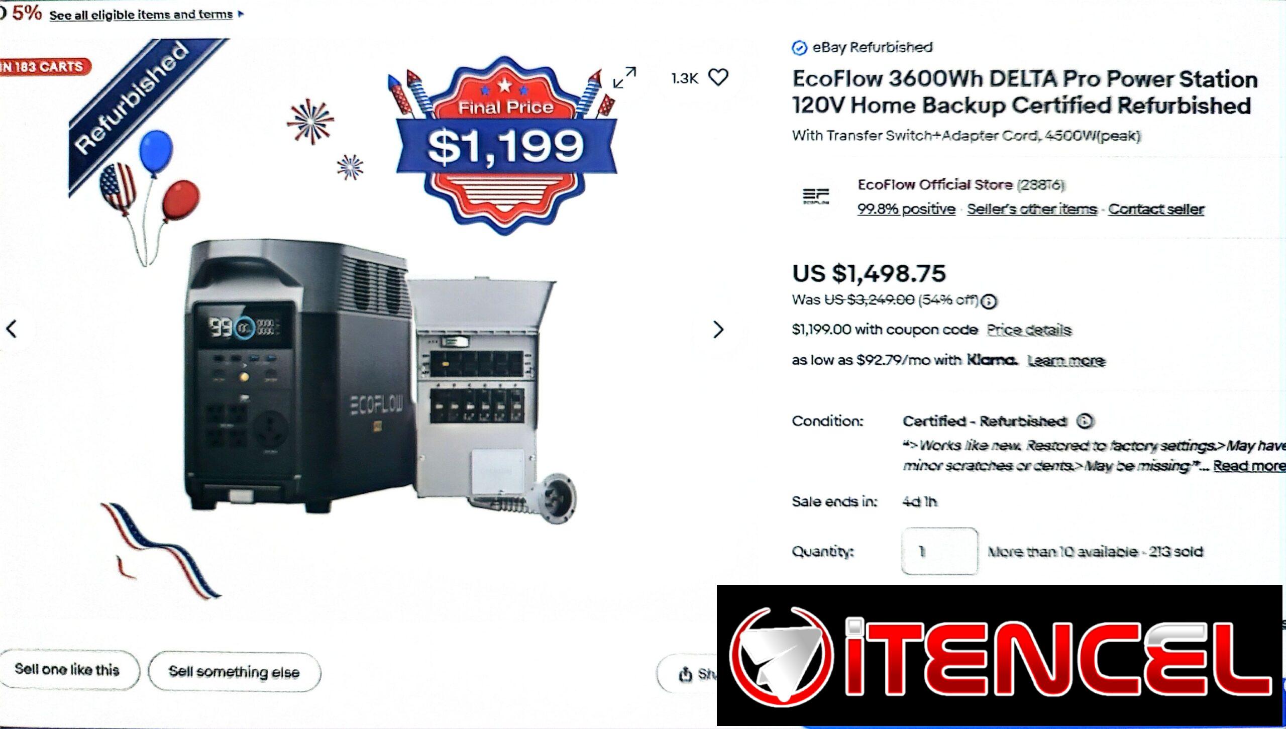 🔋EcoFlow 3600Wh DELTA Pro Power Station 120V