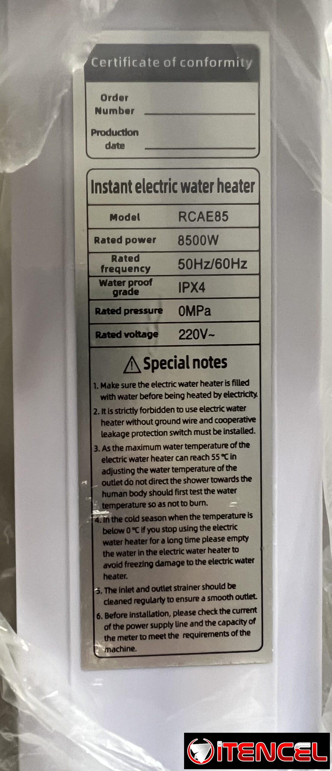 Calentador de línea 220volt 8500 watt + brecker incluido !