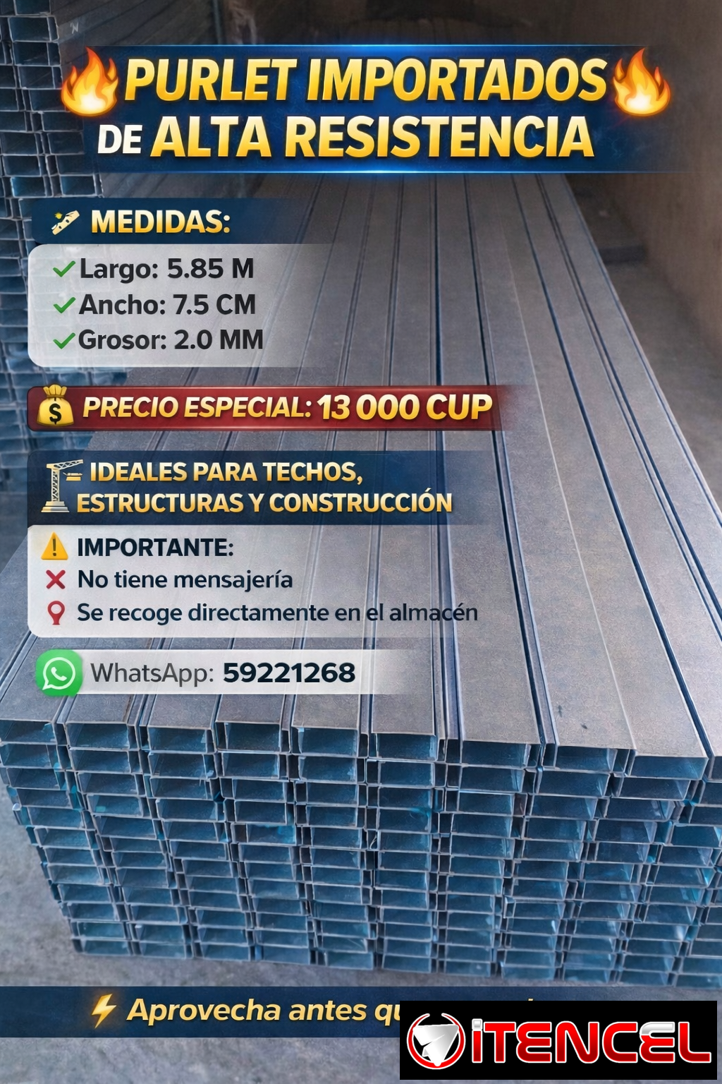 🔥 PURLET IMPORTADOS DE ALTA RESISTENCIA 🔥