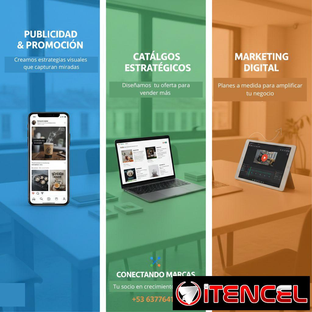 Publicidad y promoción. Marketing digital. Edición de videos. Creación de catálogos.