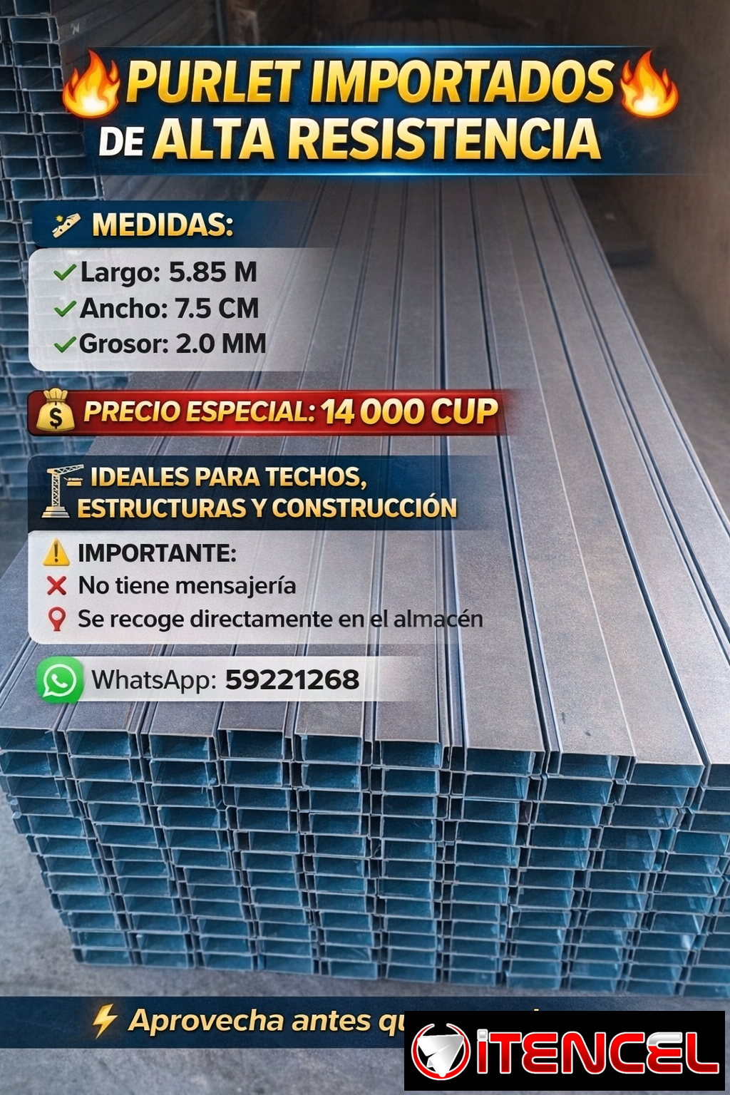 🔥 PURLET IMPORTADOS DE ALTA RESISTENCIA 🔥