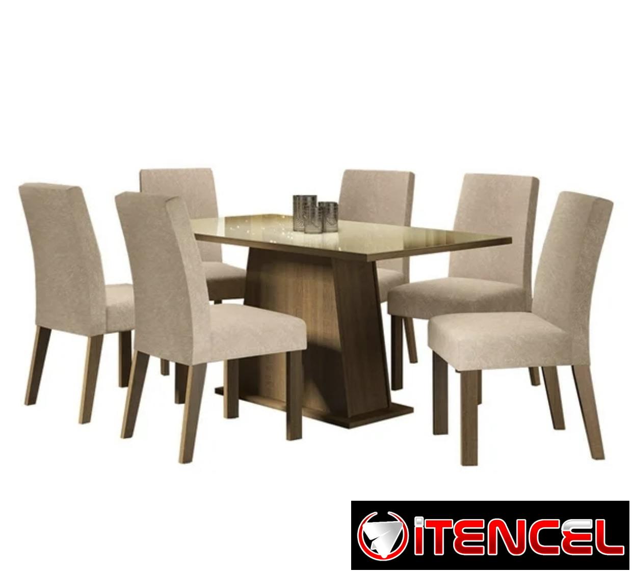 Juego de comedor de 6 sillas con cristal importados nuevo en caja