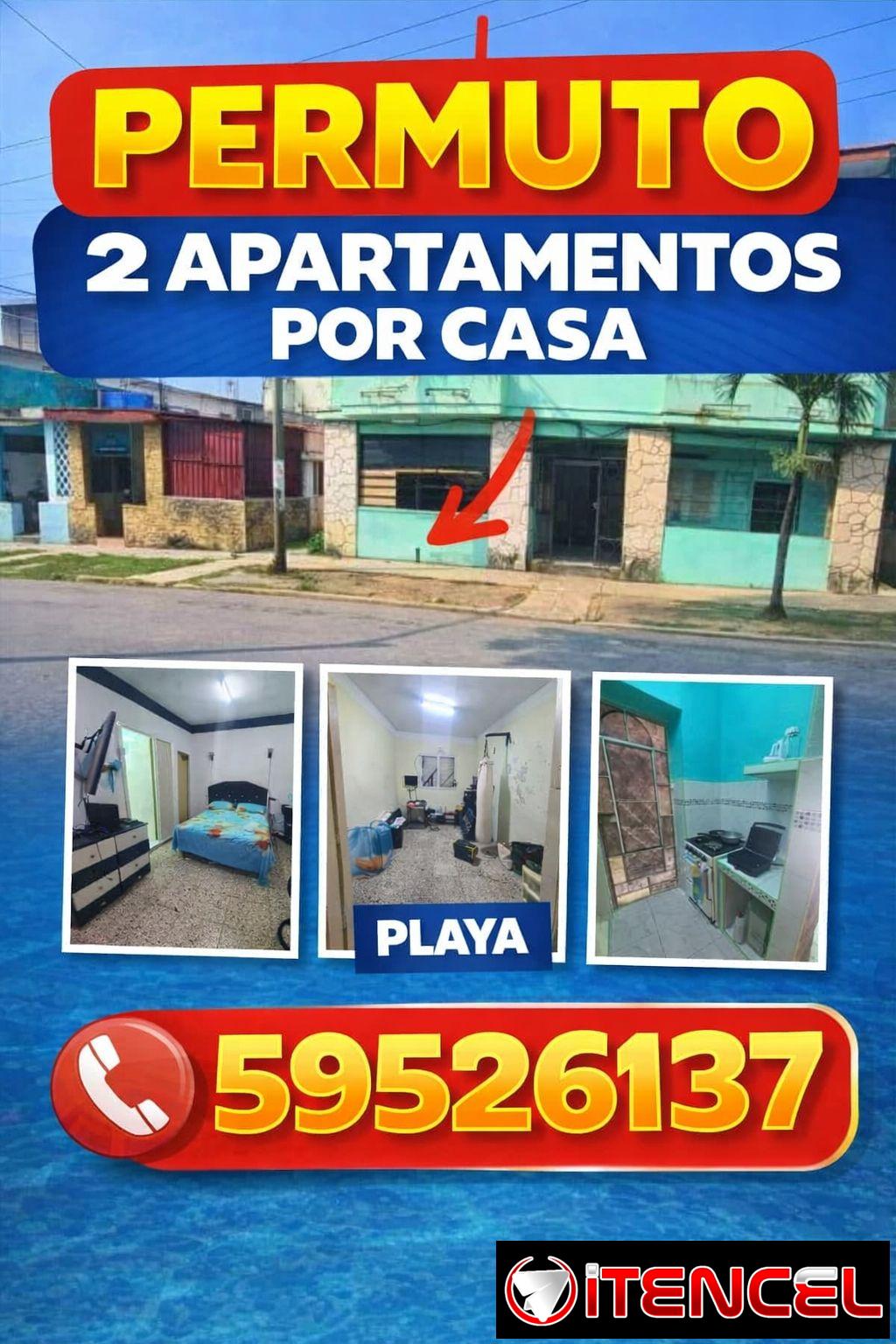 Permuto dos Apartamentos por una Casa en Playa