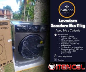 🫧Lavadora Secadora Eko 11 kgs ❄️Agua fría y Caliente🔥