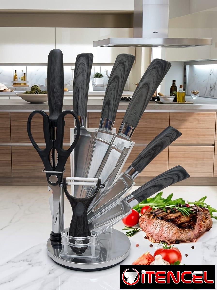 👩🏻‍🍳Juegos de cuchillos 🔪 con base giratoria