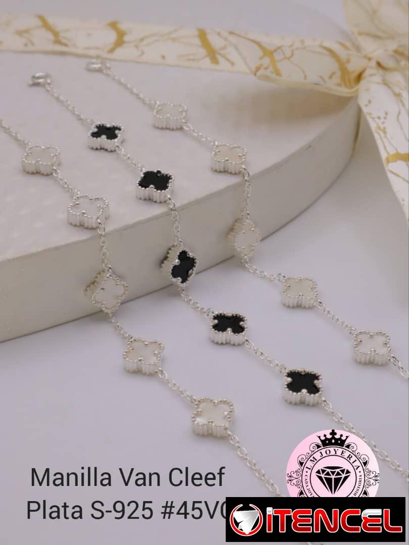 Manillas Van Cleef en Plata S-925. LM joyería. Garantía y comprobante de venta