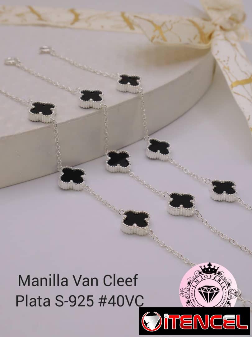 Manillas Van Cleef en Plata S-925. LM joyería. Garantía y comprobante de venta