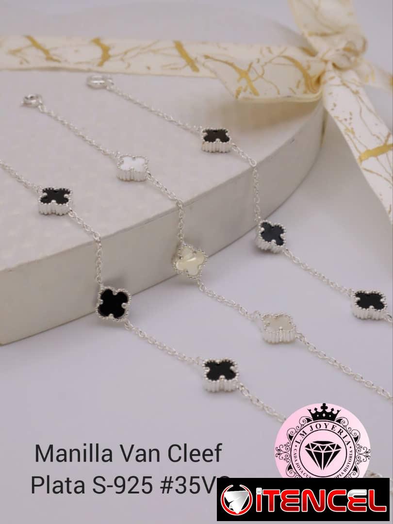 Manillas Van Cleef en Plata S-925. LM joyería. Garantía y comprobante de venta