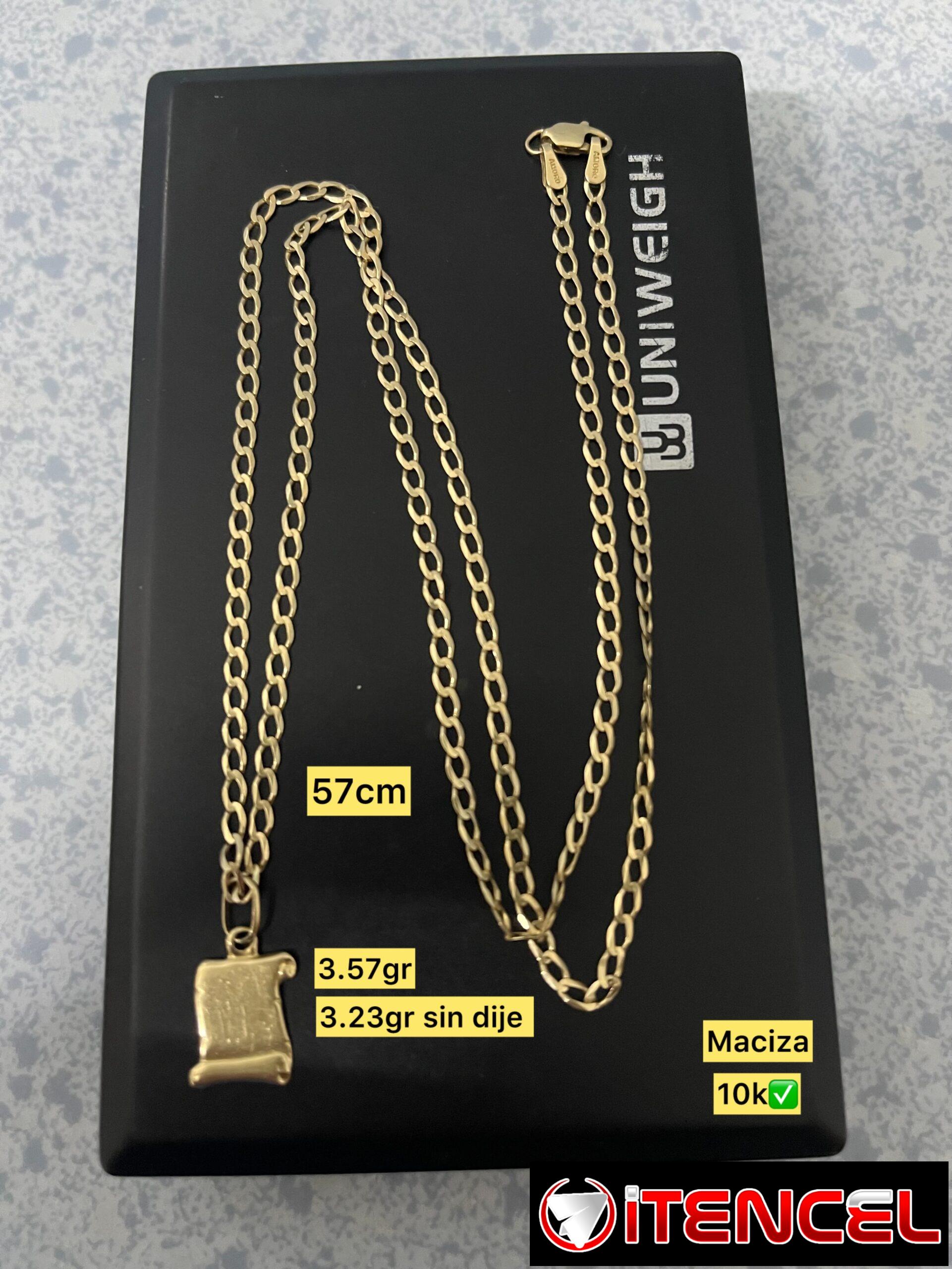 Cadenas original 10k largas macizas con dijes , 1.96gr y 3.57gr