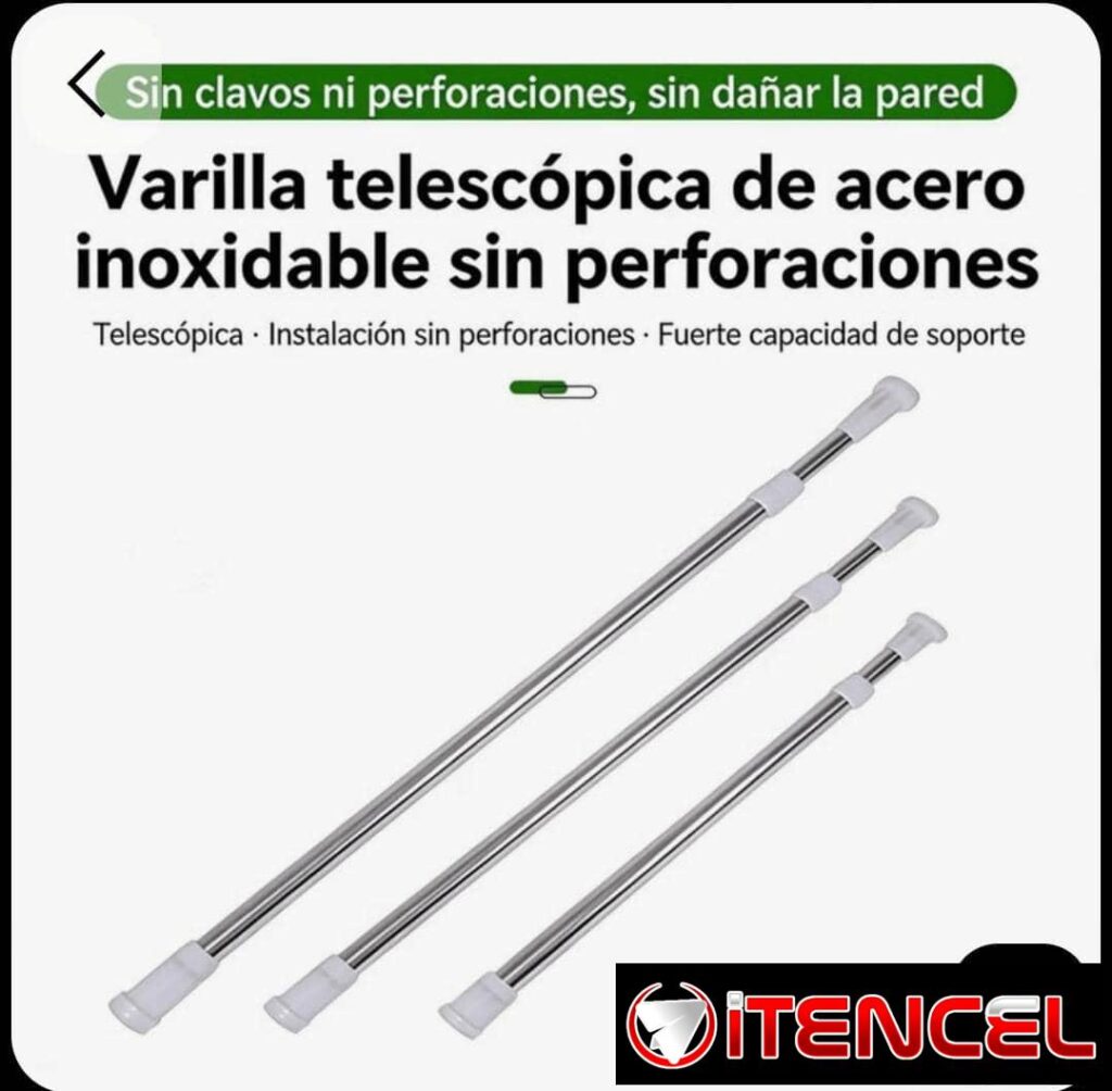 🛁Cortinero de baño Medida ajustable de 140cm a 260cm 🏷️$5000 🛵Mensajeria disponible