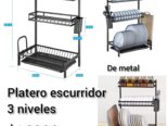 🍽️Plateros metálicos de 2 niveles 🏷️$13 000