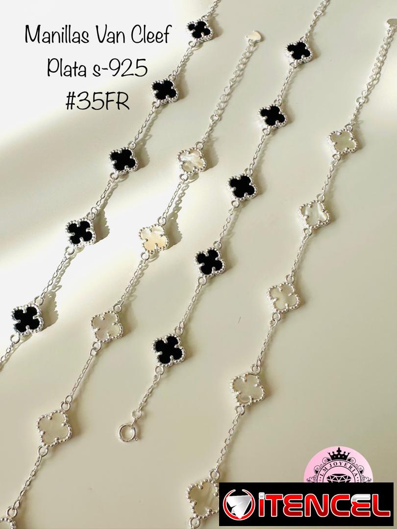 Manillas Van Cleef en Plata S-925. LM joyería. Garantía y comprobante de venta