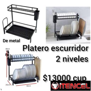 🍽️Plateros metálicos de 2 niveles 🏷️$13 000