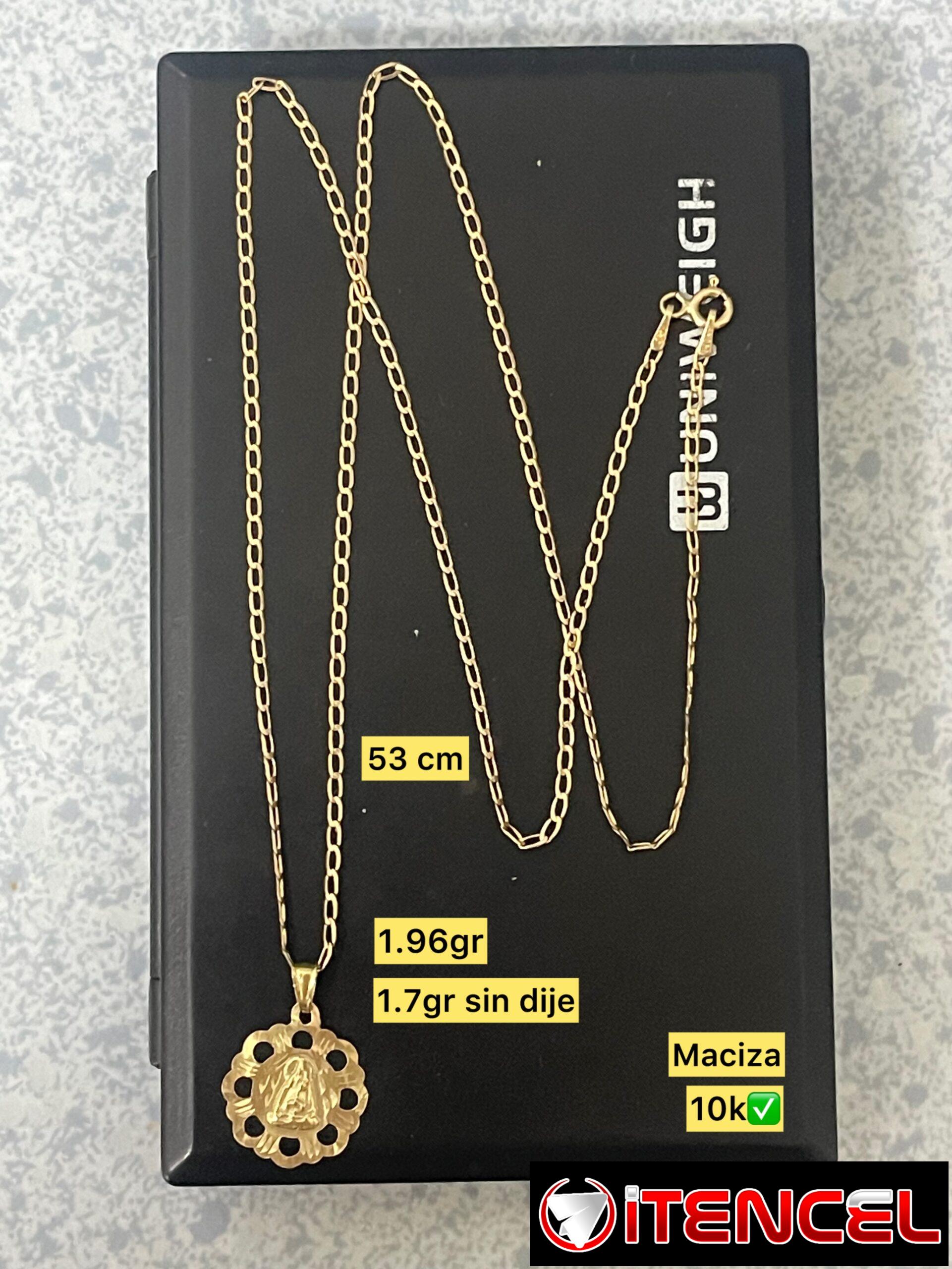 Cadenas original 10k largas macizas con dijes , 1.96gr y 3.57gr