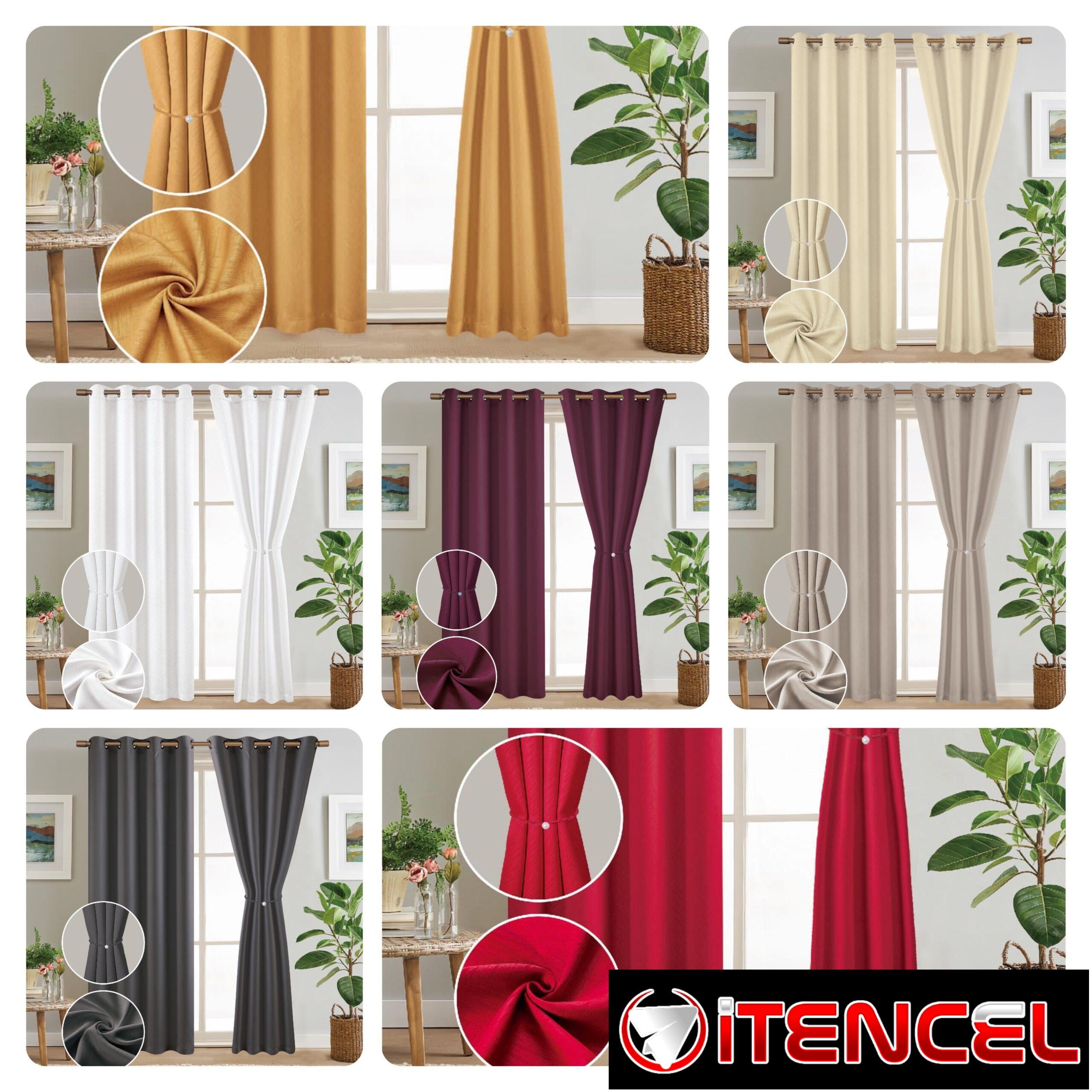 Cortinas Blackout tapasol, los 2 paños. Medidas 140 de ancho cada paño x 220 cm largo. Incluye 2 borlas (lo que recoje la cortina)