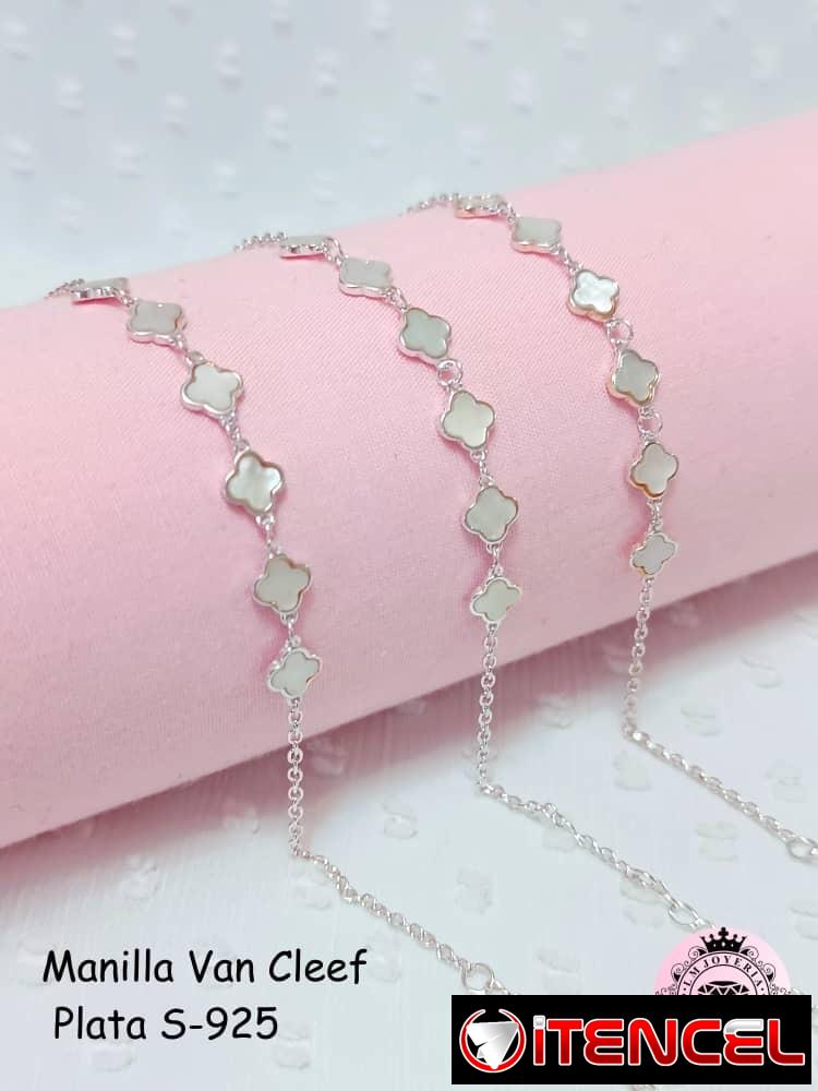 Manillas Van Cleef en Plata S-925. LM joyería. Garantía y comprobante de venta