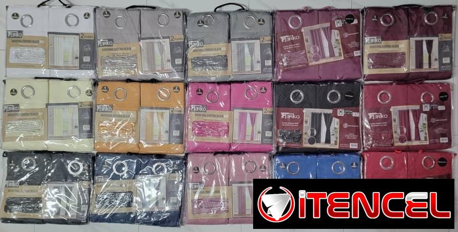 Cortinas Blackout tapasol, los 2 paños. Medidas 140 de ancho cada paño x 220 cm largo. Incluye 2 borlas (lo que recoje la cortina)