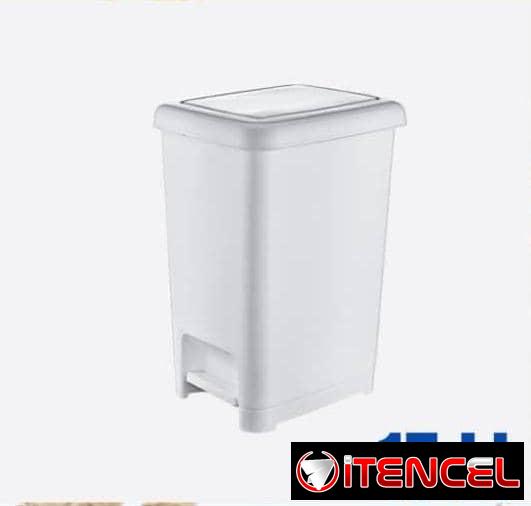 🗑️Cestos de pedal para basura 15 litros ✅Solo blanco 🏷️6000