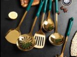 ✨Set de cucharones de metal con acabado dorado 👩🏻‍🍳 ✅Colores disponibles 💚🩷