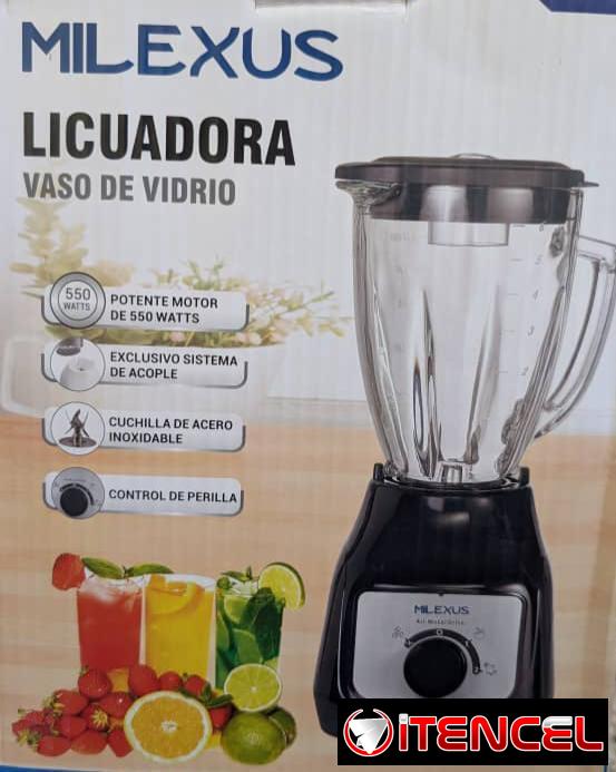 🥤Licuadora vaso vidrio MILEXUS 550 watts